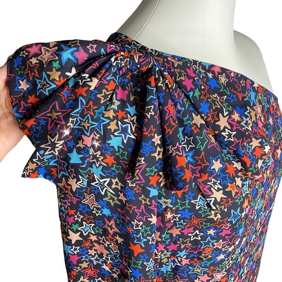 J. Crew One-shoulder Kaleidoscope Star Print Top size 8 - Picture 8 of 16